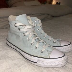 Baby Blue High Top Converse- Size 8 women’s